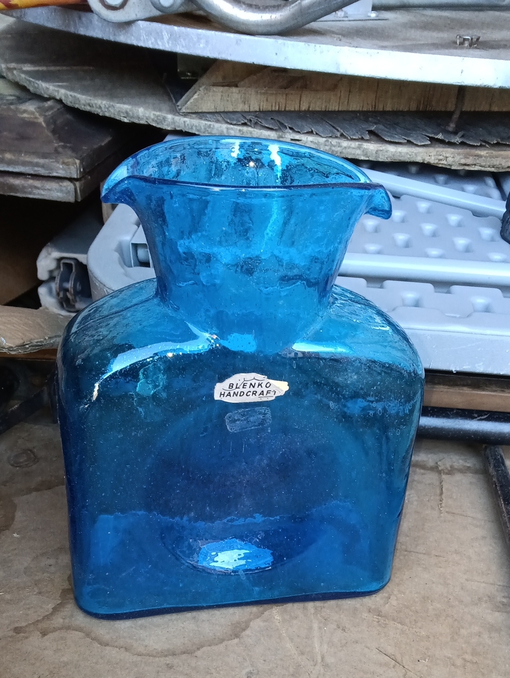 Blenko Handcraft Blue Art Glass Vase